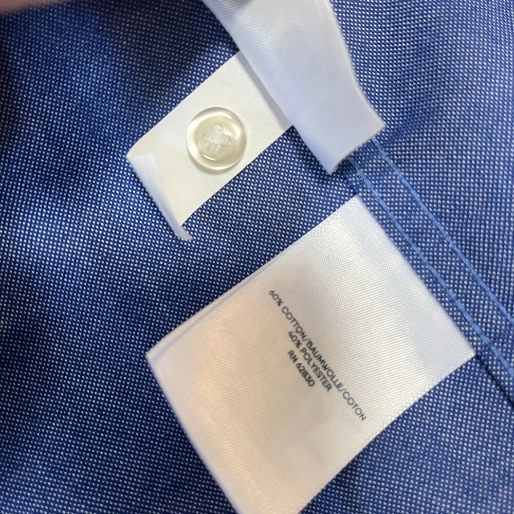 Land's End Button Down Preppy Blue Shirt Size 1XL 16/18 Women's Normcore - Picture 5 of 8
